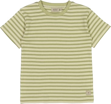 WHEAT T-Shirt Short Sleeve Green Stripe Str 152/12 år