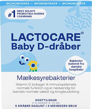 Lactocare Baby D-dråber med Mælkesyrebakterier 2 x 7,5 ml