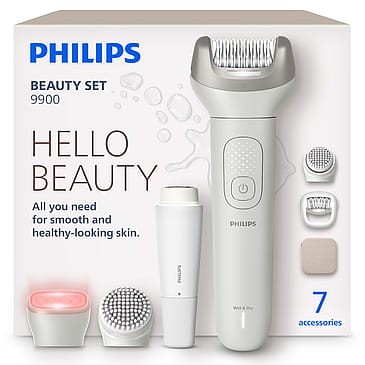 Philips Beauty Set 9900 7 stk. tilbehør Skin LED Seperat Ansigtshårfjerner