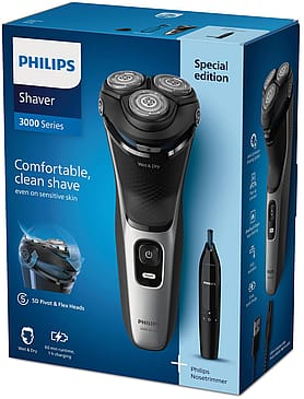 Philips Shaver 3000 inkl. næsehårstrimmer