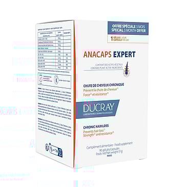 Ducray Anacaps Expert Chronic Hair Loss Food Supplement 30 pcs 90 stk.
