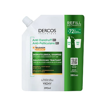 Vichy Dercos Anti-Dandruff Shampoo For Dry Hair 390 ml, Refill
