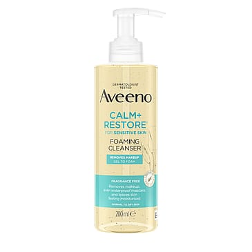 Aveeno CALM+RESTORE Foaming Make Up Removing Cleanser 200 ml
