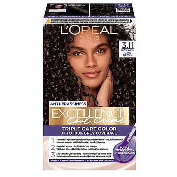 L'Oréal Paris Excellence Cool Creme Permanent Color 3.11 Ultra Ash Dark Brown