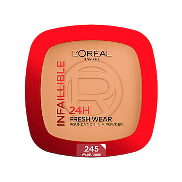 L'Oréal Paris Infaillible 24H Fresh Wear Foundation in a Powder 245 Warm Undertone