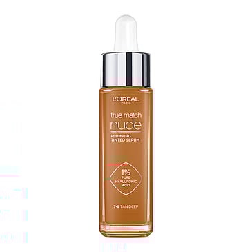 L'Oréal Paris True Match Nude Plumping Tinted Serum Foundation 7-8 Tan-Deep