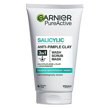 Garnier PureActive Salicylic 3in1 Anti-Pimple Clay Cleanser 150 MLT
