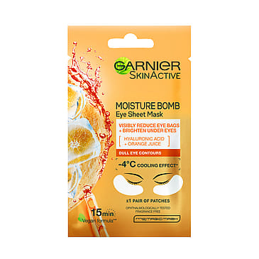 Garnier SkinActive Moisture Bomb Hyaluronic Acid + Orange Juice Eye Sheet Mask 1 Par