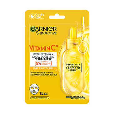 Garnier SkinActive Vitamin C* Brightening + Glow Boosting Serum Sheet Mask