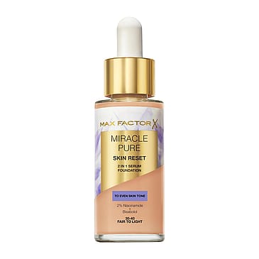 Max Factor Miracle Pure Skin Reset 2 In 1 Serum Foundation 30-40 Fair To Light