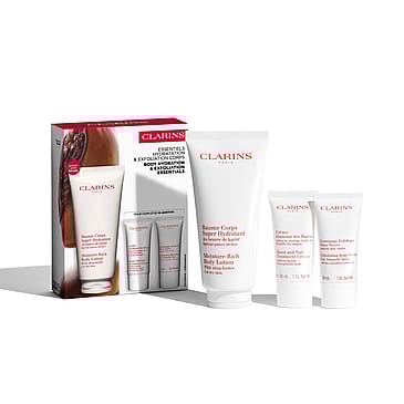 Clarins Value pack Moisture-Rich Body Lotion Moist rich bod lot 200ml, H&N cr 30ml, EXFO body scrub 30ml