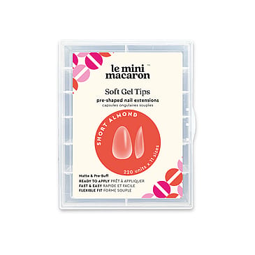 Le mini macaron Soft Gel Tips, Short Almond