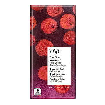 Vivani Mørk Med Tranebær Ø 80 g