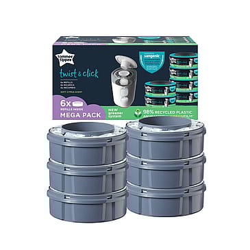 Tommee Tippee Sangenic Twist & Click Blee Poser 6 stk.