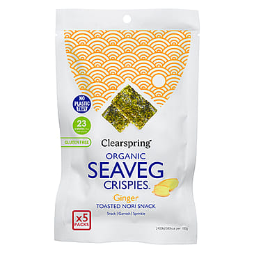 Clearspring Seaveg Crispies Ingefær Multipack Tang Chips Ø 5x4 g