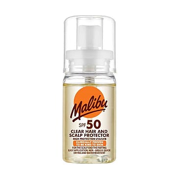 Malibu Sun Clear Hair and Scalp Protector Spray, SPF 50, Non-Greasy, Quick Drying 50 ml