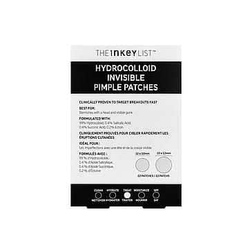 The INKEY List Hydrocolloid Invisible Pimple Patches 22 pcs