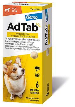 AdTab til hunde >5.5-11 kg 225 mg 6 stk