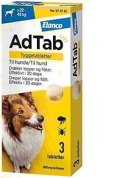 AdTab til hunde 3-pak >22-45 kg 900 mg