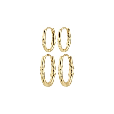 Pilgrim Hoop Øreringe SENSE 2-i-ét sæt - Guldbelagt