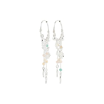 Pilgrim Prism Hoop Earrings Silver-Plated 2 pcs