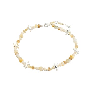 Pilgrim Prism Ankle Chain White/Silver-Plated