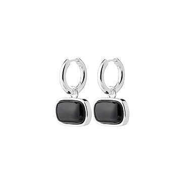 Pilgrim NOW earrings silver-plated/black