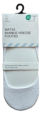 Matas Striber Bambus Viskose Footies Hvid 37-41