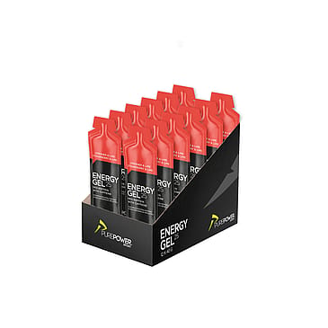 PurePower Energy Gel Jordbær/lime Koffein 12x40g