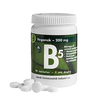Grønne vitaminer Vegansk B5 200mg 90 tabletter
