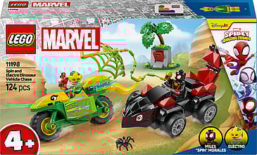 Lego Marvel Spidey og Hans Fantastiske Venner Spin og Electros Jagt I Dinosaurkøretøjer 11198