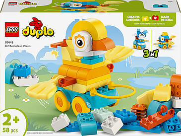 Lego By 3-i-1-dyr på hjul Byggelegetøj til fantasifuld rolleleg 10448