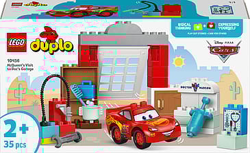 Lego Biler Lynet McQueens besøg i Docs værksted 10456