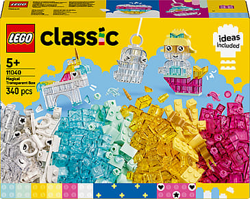 Lego Classic Magiske gennemsigtige klodser, farverigt Byggelegetøj 11040