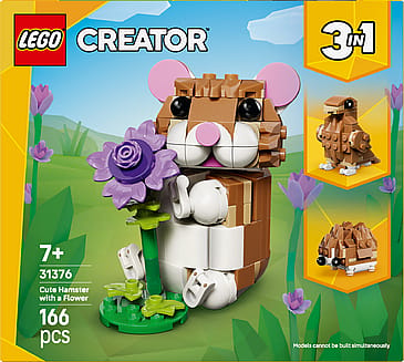 Lego Sød hamster med blomst 31376