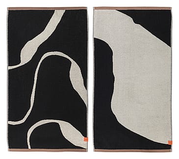 Mette Ditmer Guest Towel Black / Off-White 2-Pack