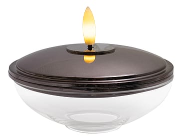 Sirius Lia Genopladelig Lysdekoration Sort Nikkel Ø 9,9 cm x H 5 cm