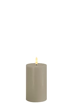 Sirius Sille Bloklys Warm Grey Ø7,5x12,5cm