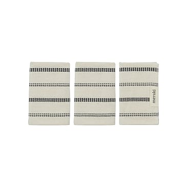 Meraki Håndklæde Mktrue Råhvid / Sort 30 x 30 cm, 3 stk