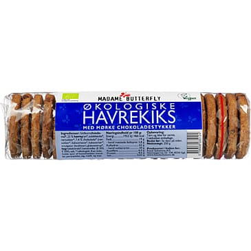 Madame Butterfly Havrekiks med chokoladestykker Ø 250 g