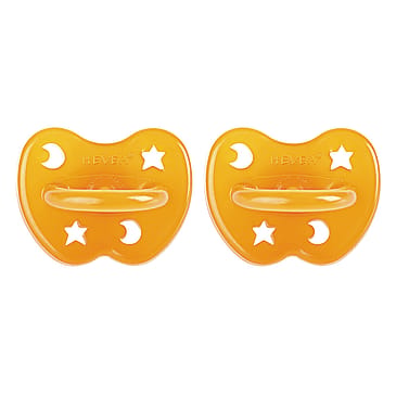 HEVEA Two-Pack Orthodontic pacifier 3-36 Months (Natural)