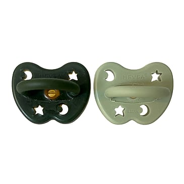 HEVEA Two-Pack Orthodontic pacifier 3-36 months (Moss Veil)