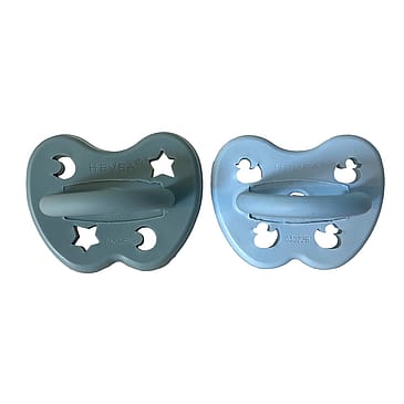 HEVEA Two-Pack Orthodontic pacifier 3-36 months (Nordic Haze)