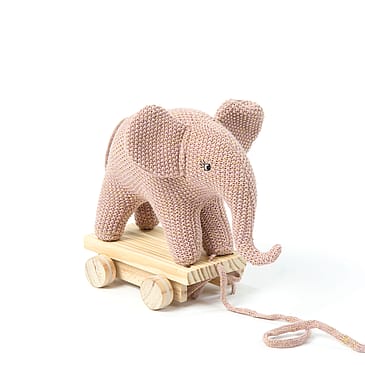 SMALLSTUFF Trækdyr Elephant Knittet Cold Rose Gold 23x20 cm