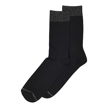 mp Woman Erin uld rib strømper Black 40-42