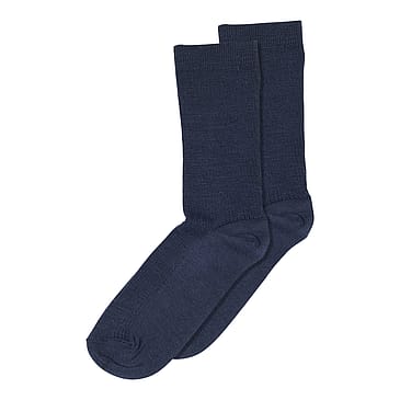 mp Woman Fine Uld Rib Strømper Navy 40-42
