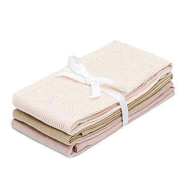 Cam Cam Copenhagen Muslin Cloth 3-pack Classic Stripes Rose