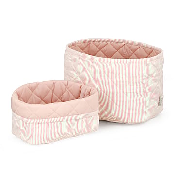 Cam Cam Copenhagen Quilted Storage Basket Classic Stripes Rose