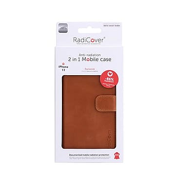 RadiCover Mobilcover iPhone 11 Antistråling Brun premium læder