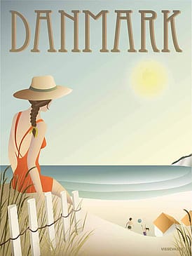 ViSSEVASSE Plakat 'Danmark Stranden' 30 x 40 cm